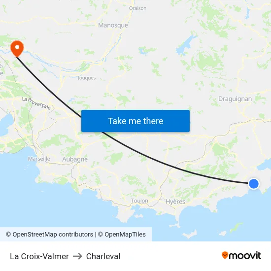 La Croix-Valmer to Charleval map