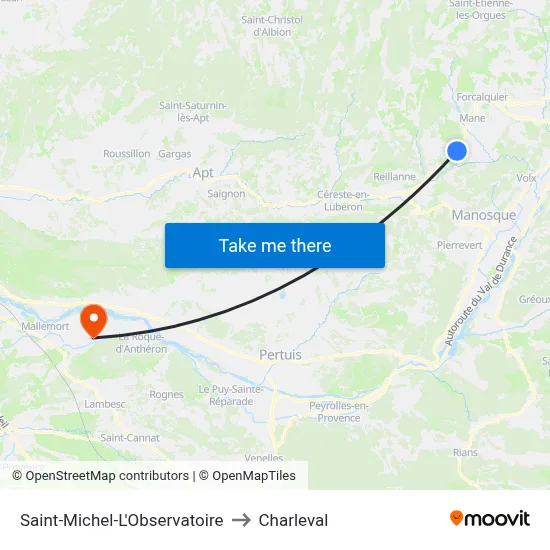 Saint-Michel-L'Observatoire to Charleval map