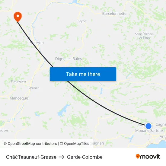 Chã¢Teauneuf-Grasse to Garde-Colombe map