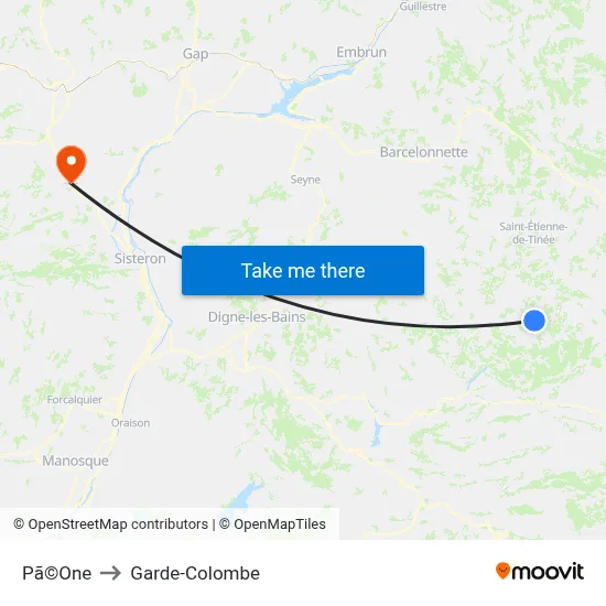 Pã©One to Garde-Colombe map