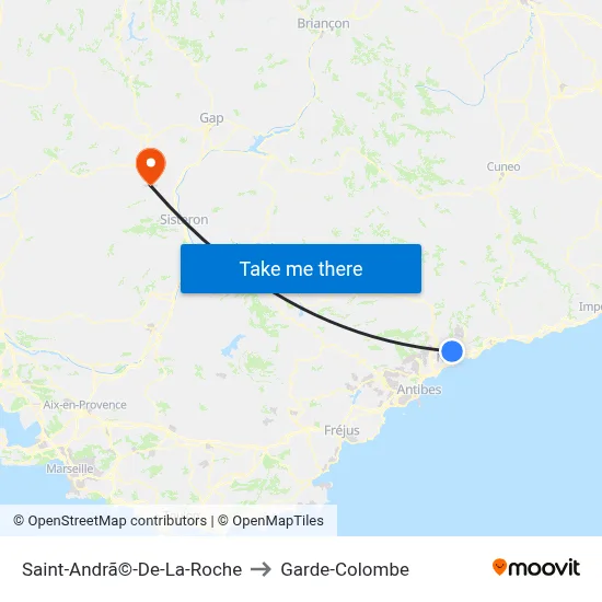 Saint-Andrã©-De-La-Roche to Garde-Colombe map