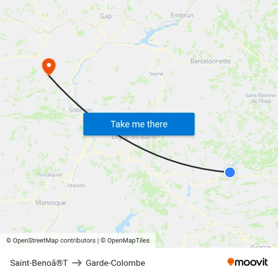 Saint-Benoã®T to Garde-Colombe map