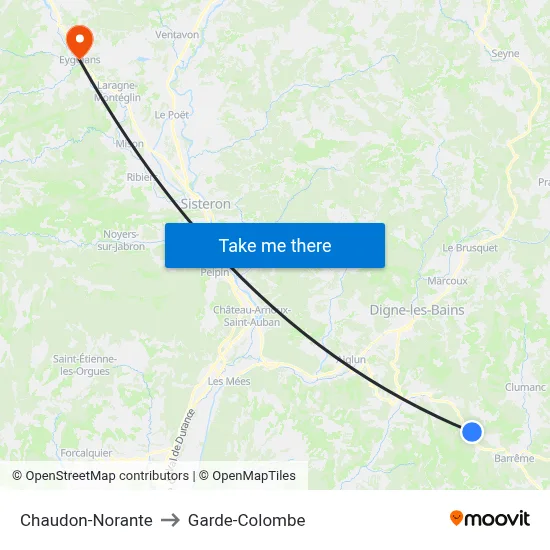 Chaudon-Norante to Garde-Colombe map