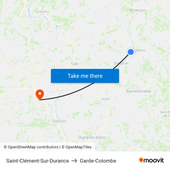 Saint-Clément-Sur-Durance to Garde-Colombe map