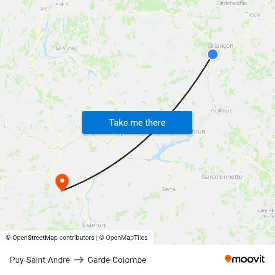 Puy-Saint-André to Garde-Colombe map