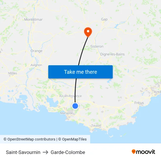 Saint-Savournin to Garde-Colombe map
