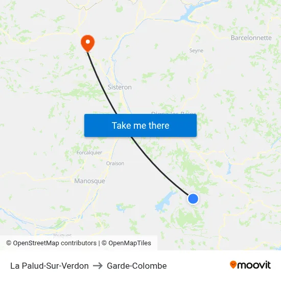 La Palud-Sur-Verdon to Garde-Colombe map