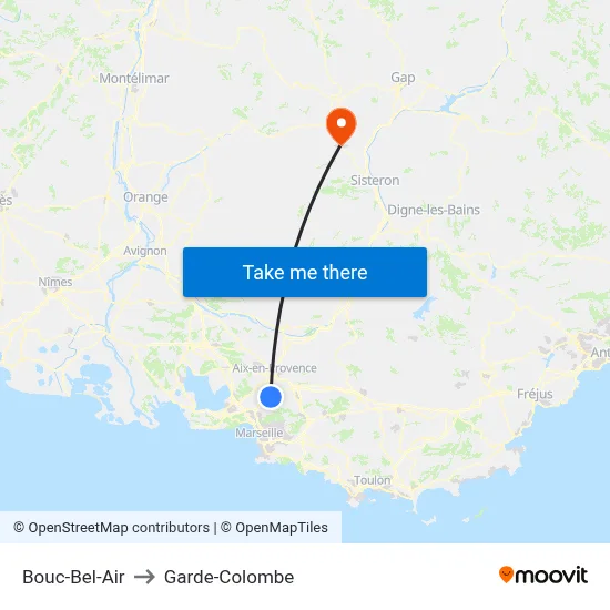 Bouc-Bel-Air to Garde-Colombe map