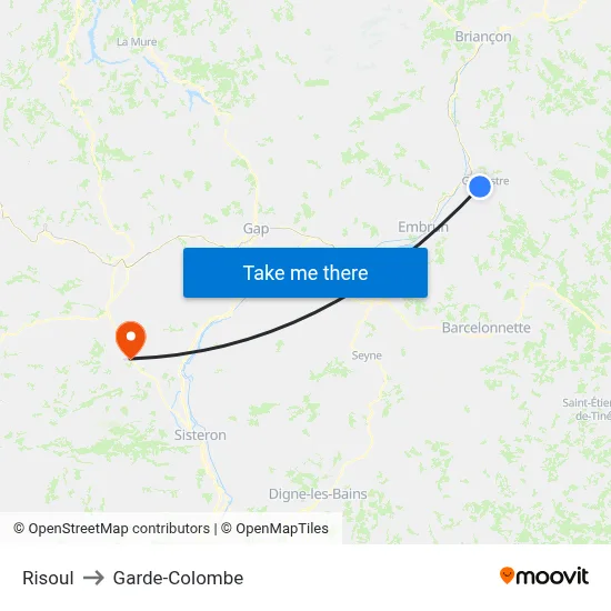 Risoul to Garde-Colombe map