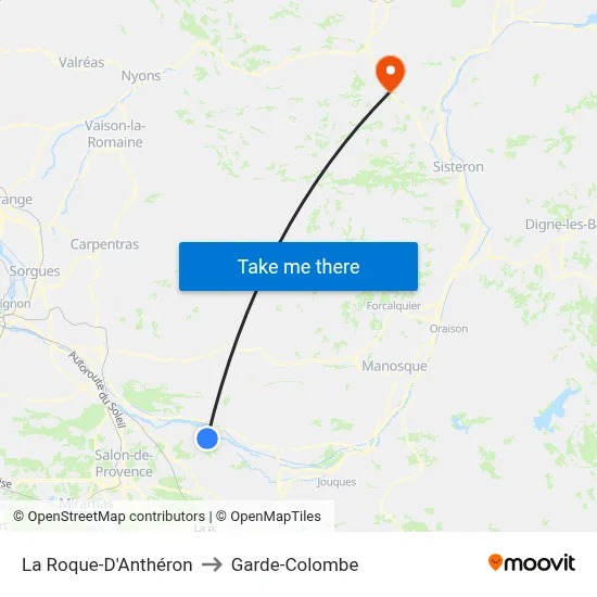 La Roque-D'Anthéron to Garde-Colombe map