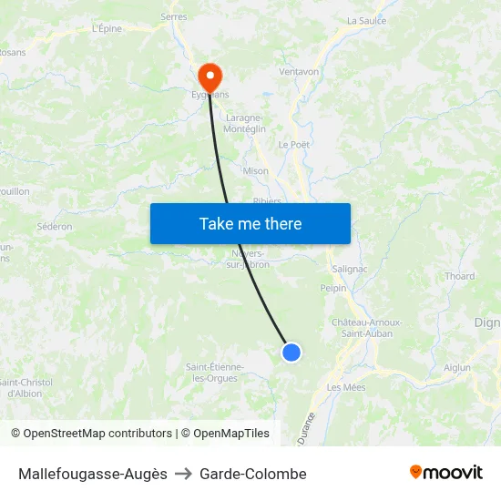 Mallefougasse-Augès to Garde-Colombe map