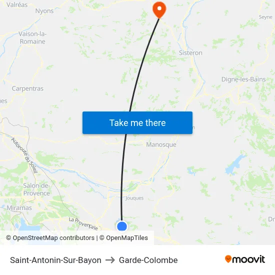 Saint-Antonin-Sur-Bayon to Garde-Colombe map