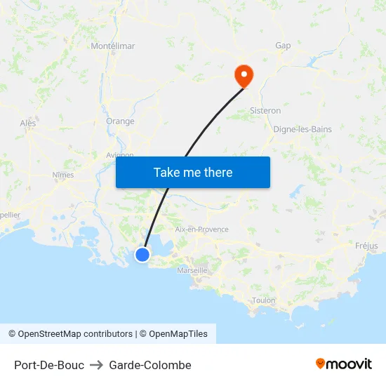 Port-De-Bouc to Garde-Colombe map