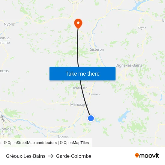 Gréoux-Les-Bains to Garde-Colombe map