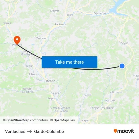 Verdaches to Garde-Colombe map
