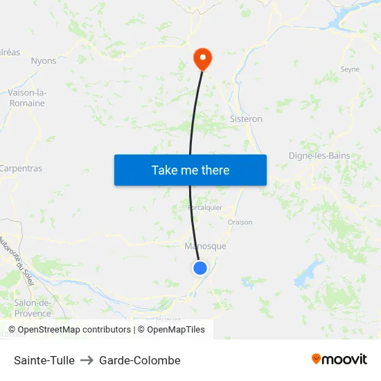 Sainte-Tulle to Garde-Colombe map