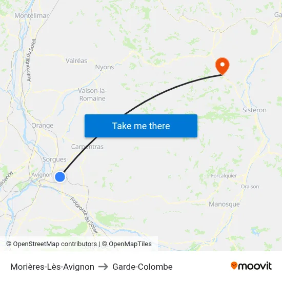 Morières-Lès-Avignon to Garde-Colombe map