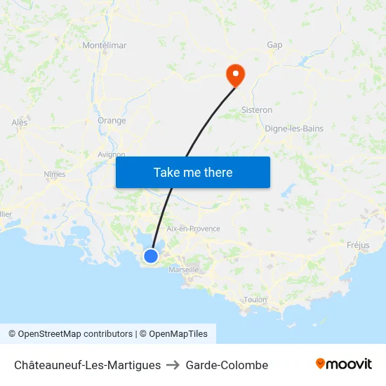 Châteauneuf-Les-Martigues to Garde-Colombe map