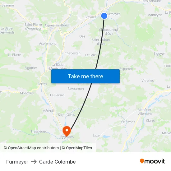Furmeyer to Garde-Colombe map