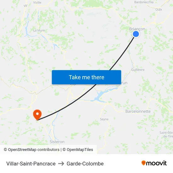 Villar-Saint-Pancrace to Garde-Colombe map