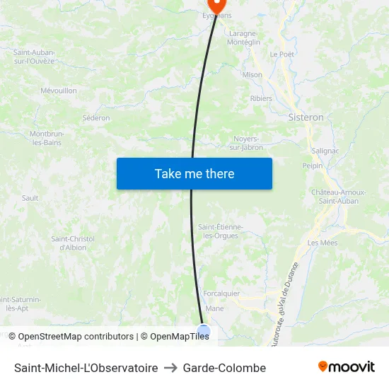 Saint-Michel-L'Observatoire to Garde-Colombe map