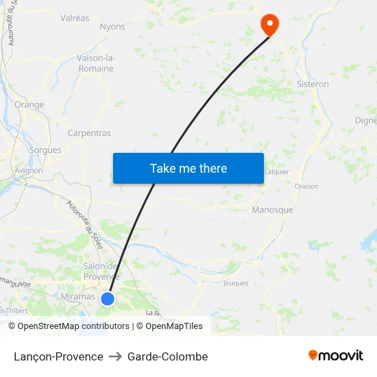Lançon-Provence to Garde-Colombe map