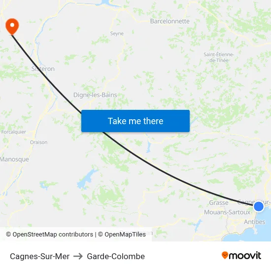 Cagnes-Sur-Mer to Garde-Colombe map