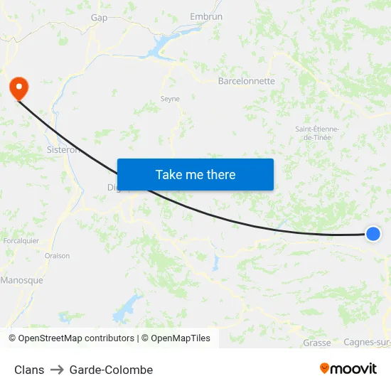 Clans to Garde-Colombe map