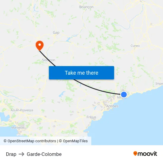 Drap to Garde-Colombe map