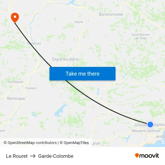 Le Rouret to Garde-Colombe map