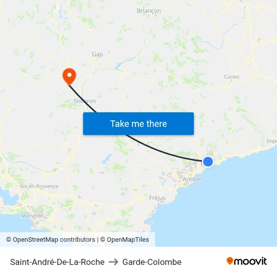 Saint-André-De-La-Roche to Garde-Colombe map