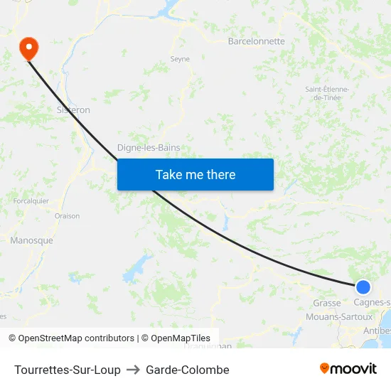 Tourrettes-Sur-Loup to Garde-Colombe map
