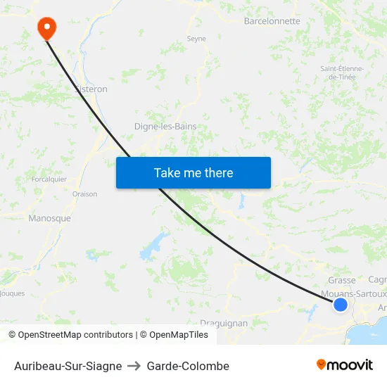 Auribeau-Sur-Siagne to Garde-Colombe map