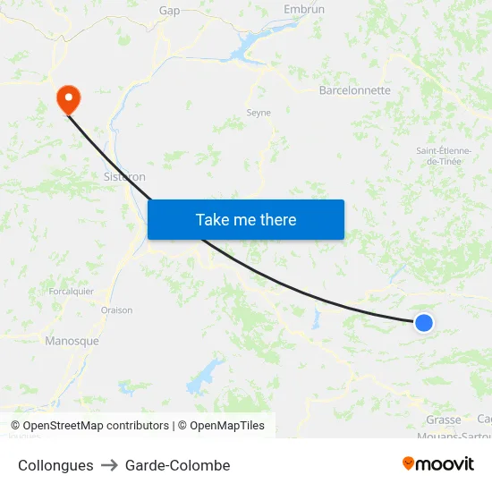 Collongues to Garde-Colombe map