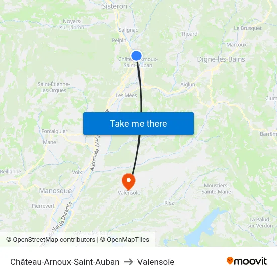 Château-Arnoux-Saint-Auban to Valensole map