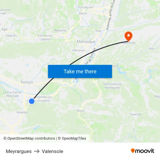 Meyrargues to Valensole map