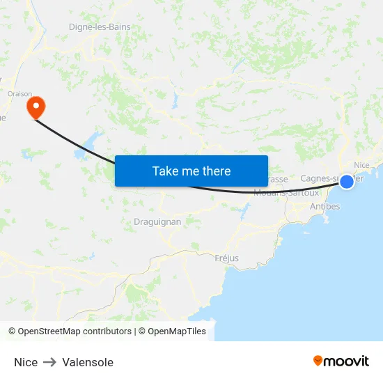 Nice to Valensole map