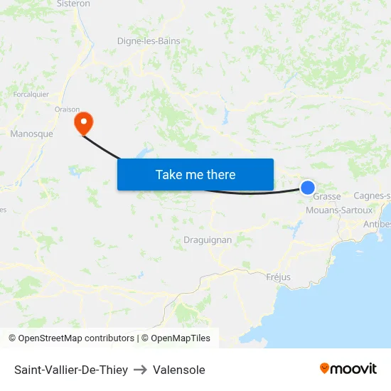 Saint-Vallier-De-Thiey to Valensole map