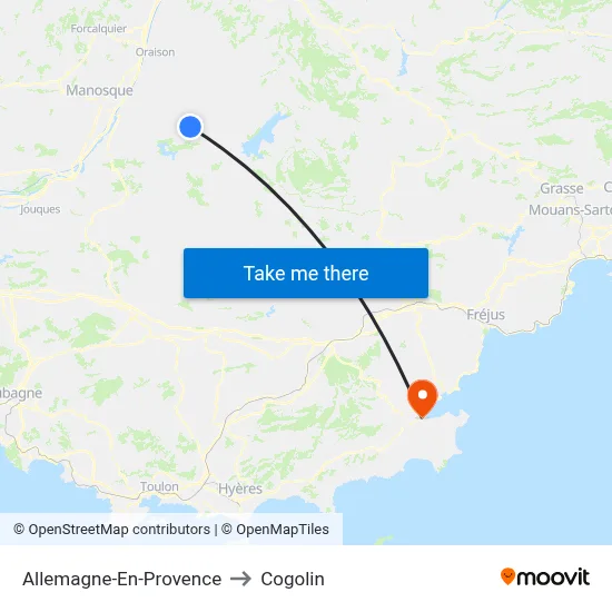 Allemagne-En-Provence to Cogolin map