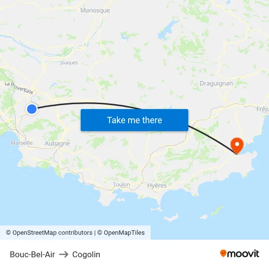 Bouc-Bel-Air to Cogolin map