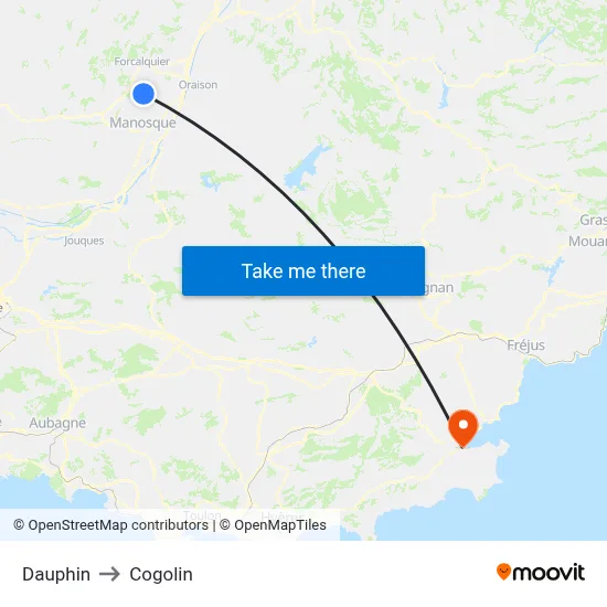 Dauphin to Cogolin map