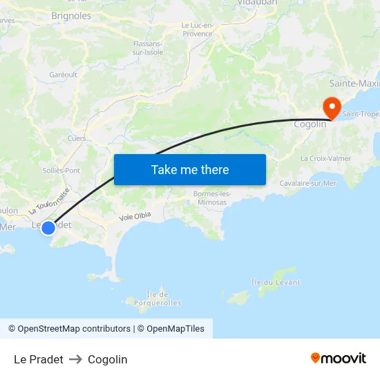 Le Pradet to Cogolin map