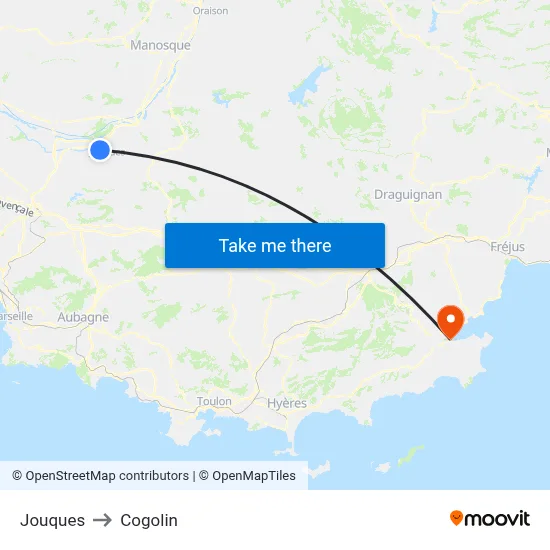 Jouques to Cogolin map