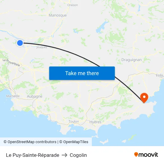 Le Puy-Sainte-Réparade to Cogolin map