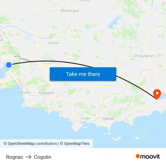 Rognac to Cogolin map