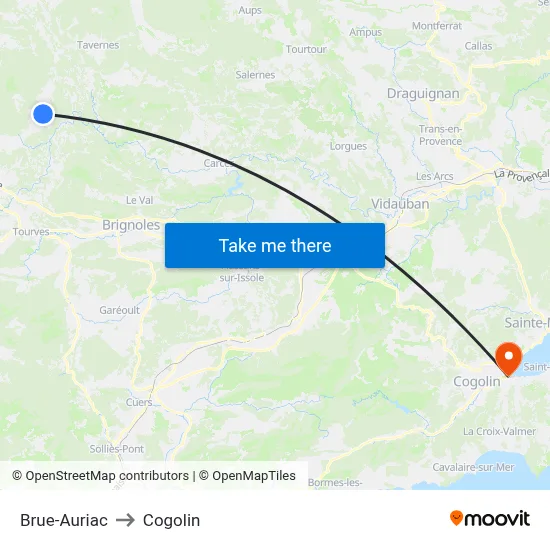 Brue-Auriac to Cogolin map