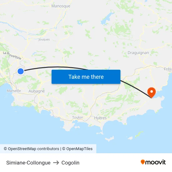 Simiane-Collongue to Cogolin map