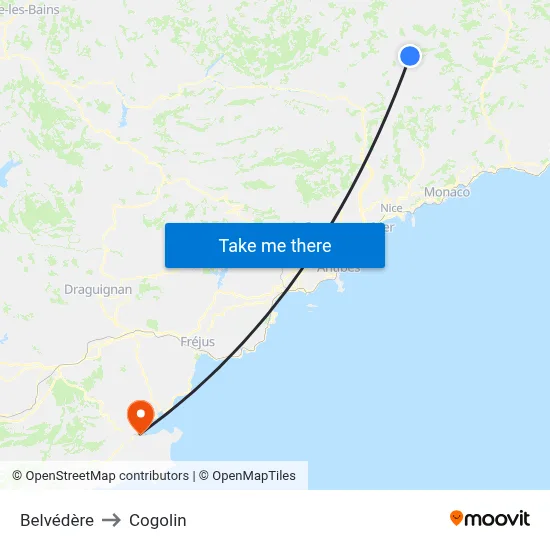 Belvédère to Cogolin map