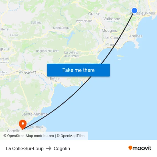 La Colle-Sur-Loup to Cogolin map