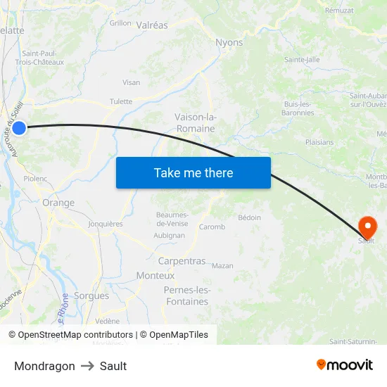 Mondragon to Sault map